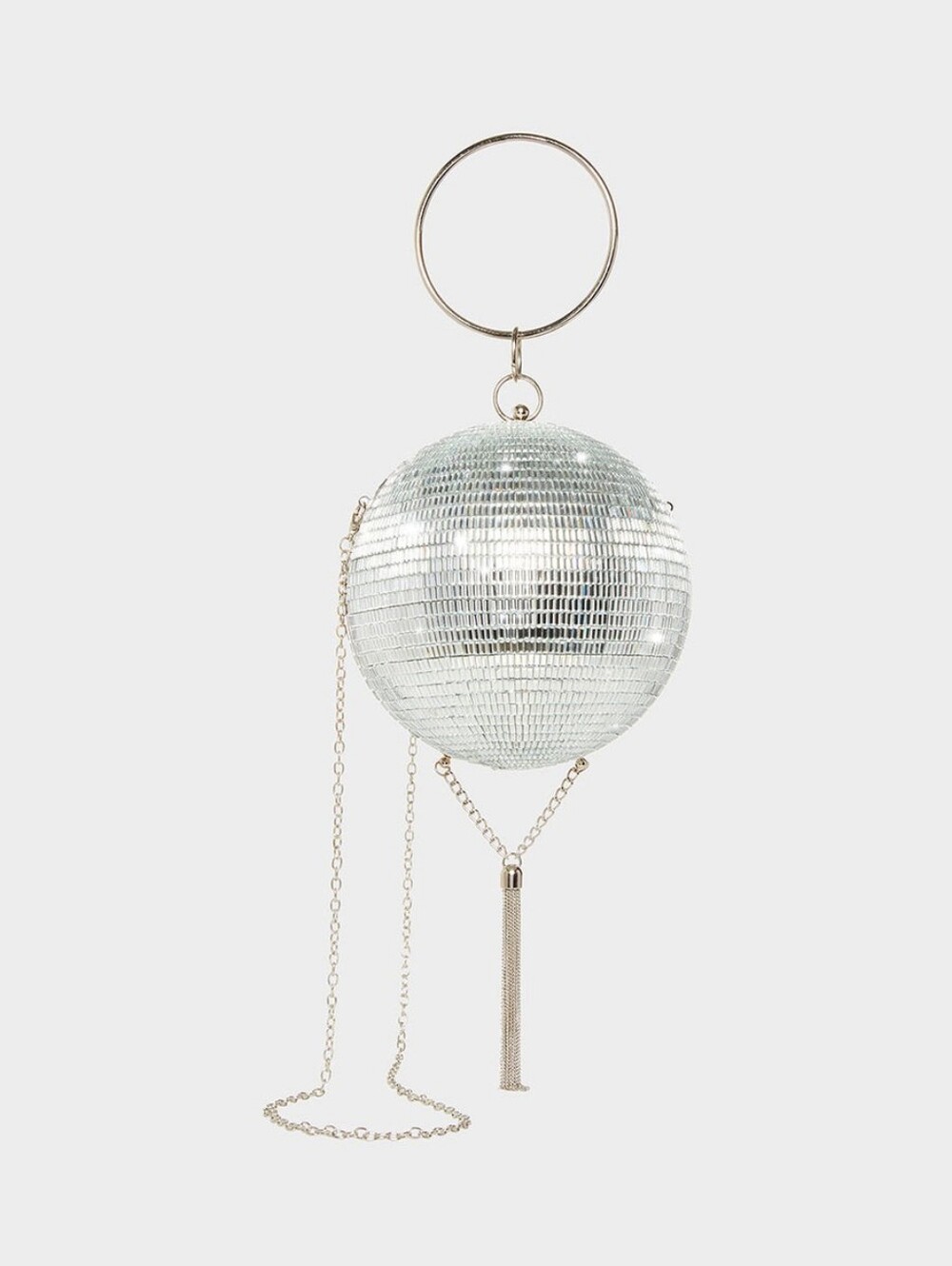 Betsey Johnson - Dancing Queen - Silver Disco Ball Evening Bag with Chain - Picture 2 of 12